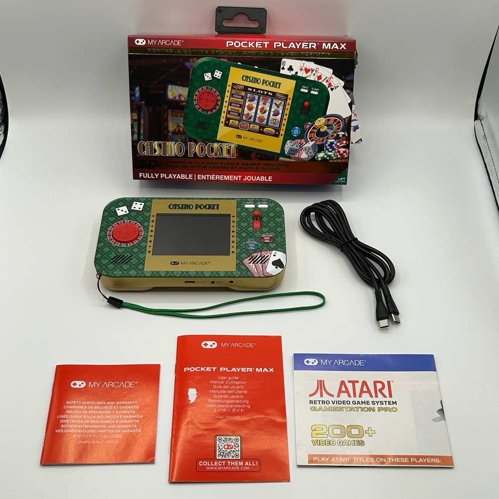 My Arcade‎ Casino Pocket Player Max Handheld Game DGUN-3948 USB-C TESTED WORKS